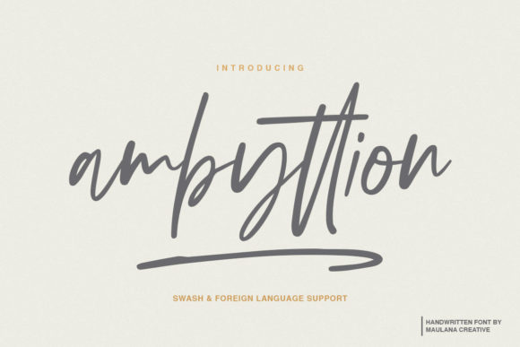 Ambyttion: A Playful Script Font for Elegant Branding